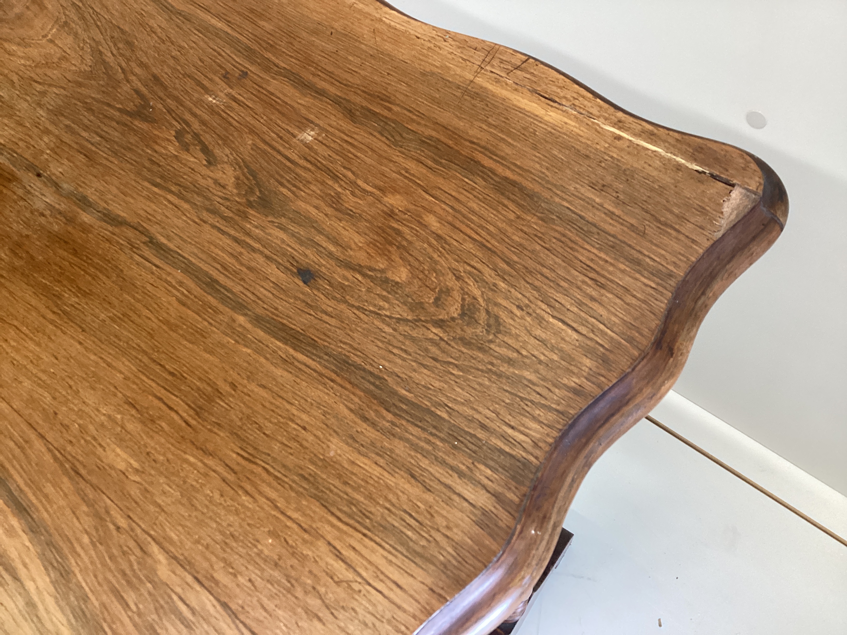 A 19th century French rosewood work table, width 54cm, depth 38cm, height 66cm